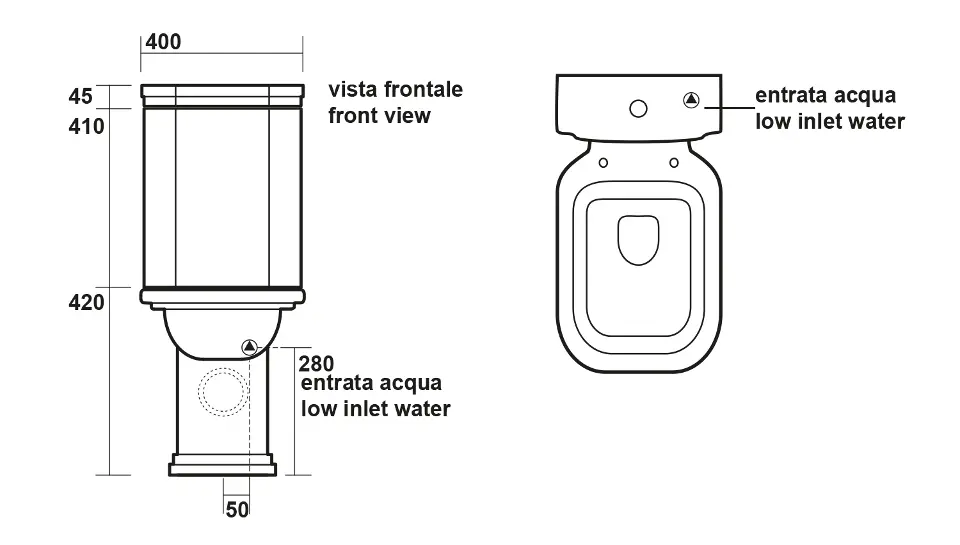Sapho - Kerasan Waldorf - Kombi-WC - 418101 – 2. kép