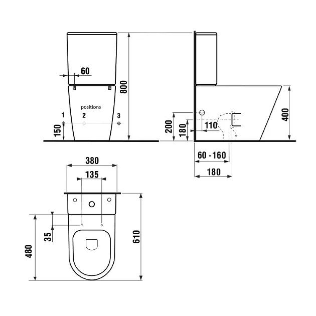 Sapho - Paco - Kombi-WC - PC1012WRB – 2. kép