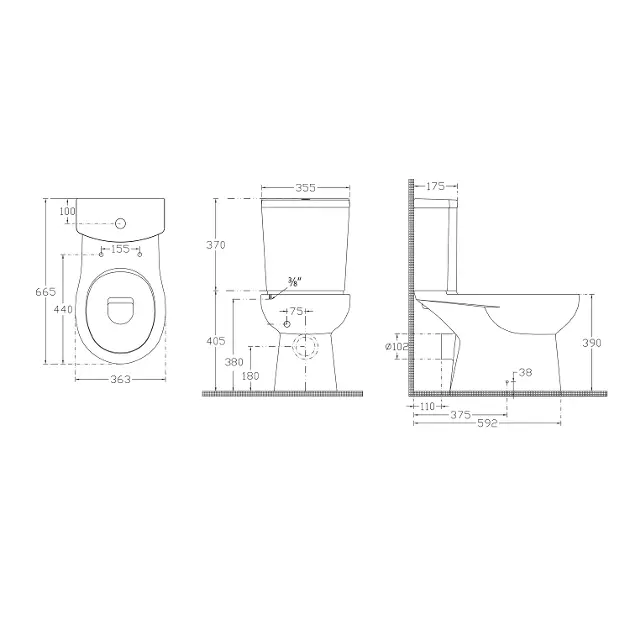 Sapho - Sanitary ceramics - Kombi-WC - PC105 – 2. kép