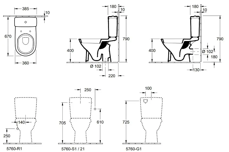 Villeroy & Boch - O.novo - Kombi-WC - 56610101 – 2. kép