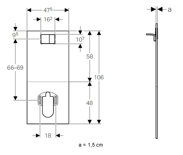 Geberit - AquaClean - Nyomólap - 115.329.11.1 – 2. kép