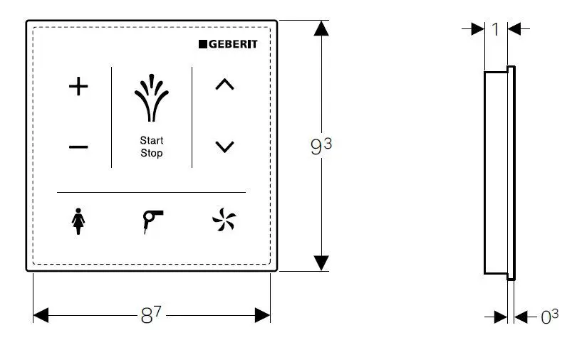 Geberit - AquaClean - Nyomólap - 147.038.SI.1 – 2. kép