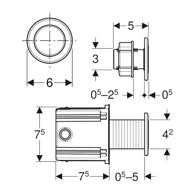Geberit - Flush systems - Nyomólap - 115.936.SN.6 – 2. kép