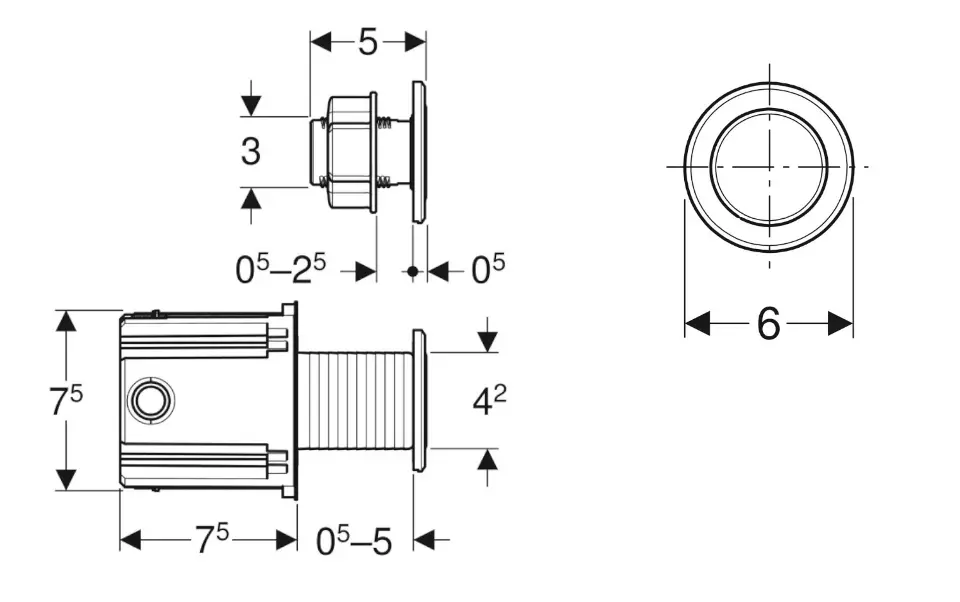 Geberit - Flush systems - Nyomólap - 115.937.14.6 – 2. kép