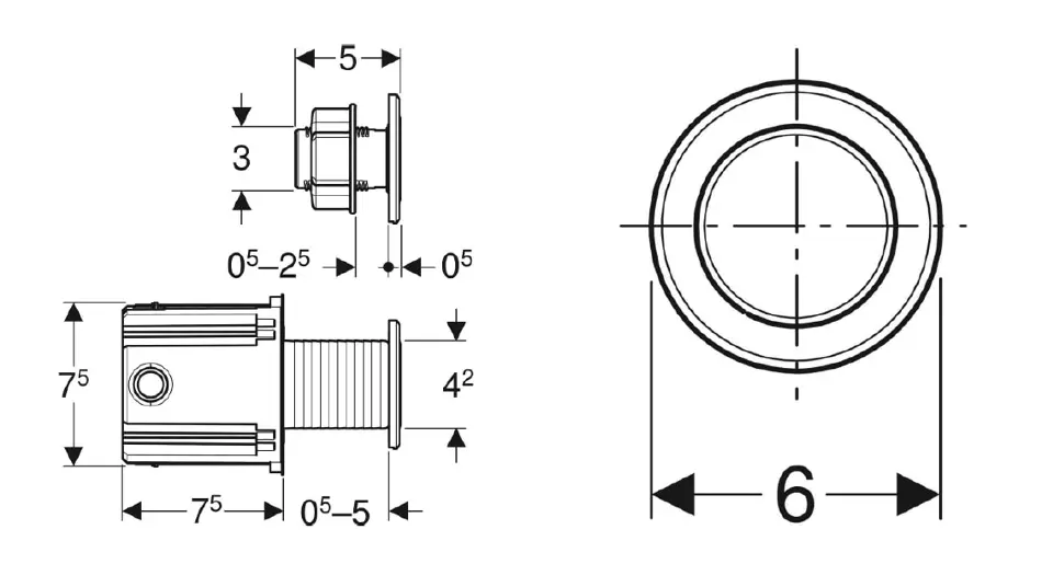 Geberit - Flush systems - Nyomólap - 115.956.SN.6 – 2. kép