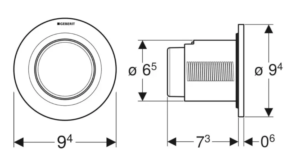 Geberit - Flush systems - Nyomólap - 116.040.JQ.1 – 2. kép