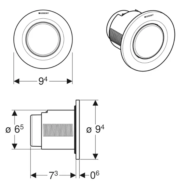Geberit - Flush systems - Nyomólap - 116.041.11.1 – 2. kép