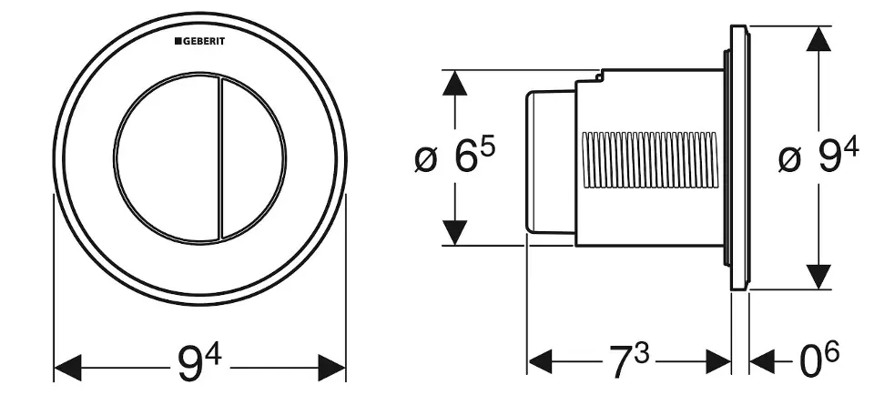 Geberit - Flush systems - Nyomólap - 116.042.21.1 – 2. kép