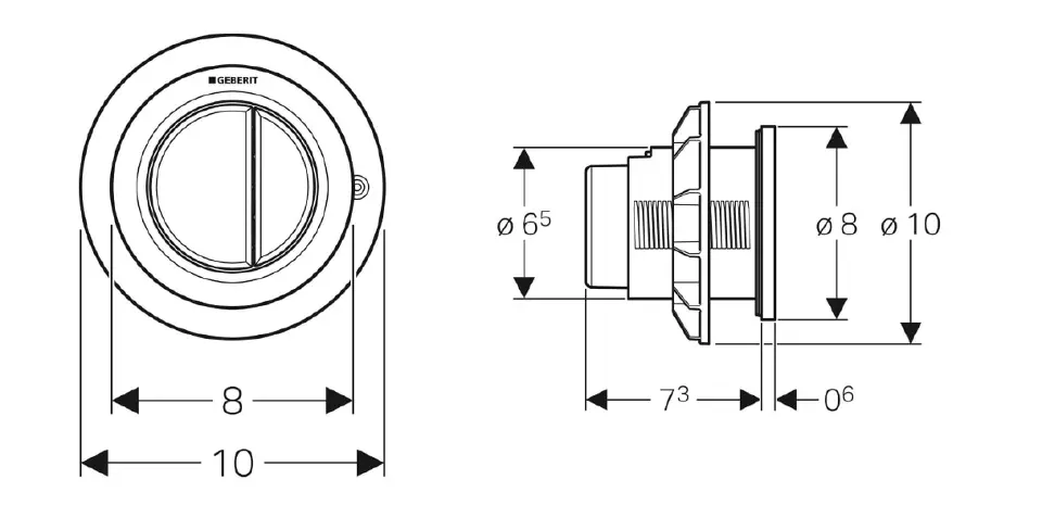 Geberit - Flush systems - Nyomólap - 116.050.JQ.1 – 2. kép