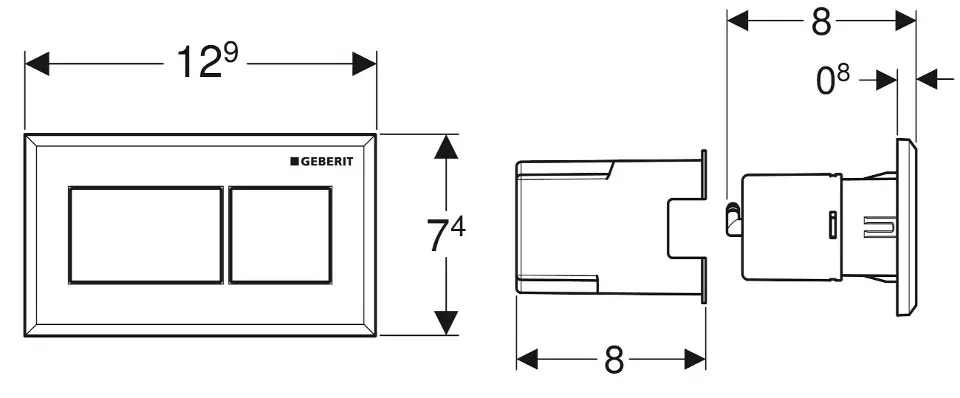Geberit - Flush systems - Nyomólap - 116.051.KT.1 – 2. kép