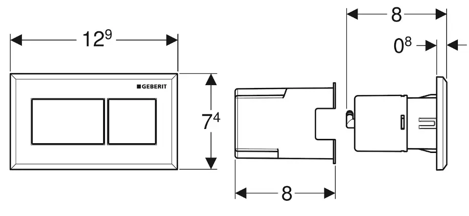 Geberit - Flush systems - Nyomólap - 116.053.KT.1 – 2. kép