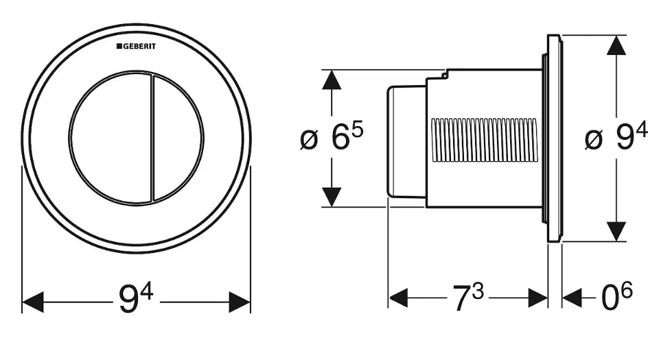 Geberit - Flush systems - Nyomólap - 116.055.KM.1 – 2. kép