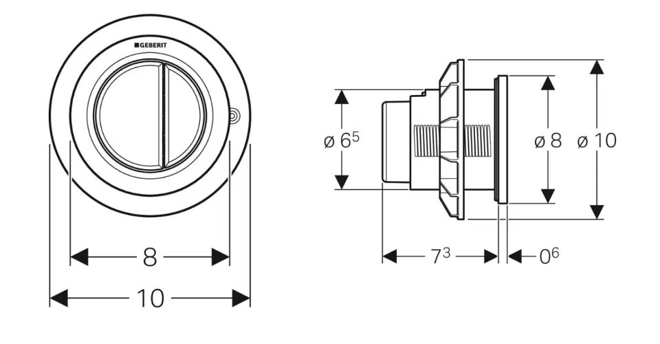 Geberit - Flush systems - Nyomólap - 116.057.JQ.1 – 2. kép