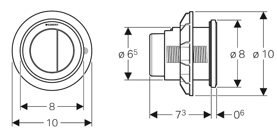 Geberit - Flush systems - Nyomólap - 116.057.KH.1 – 2. kép