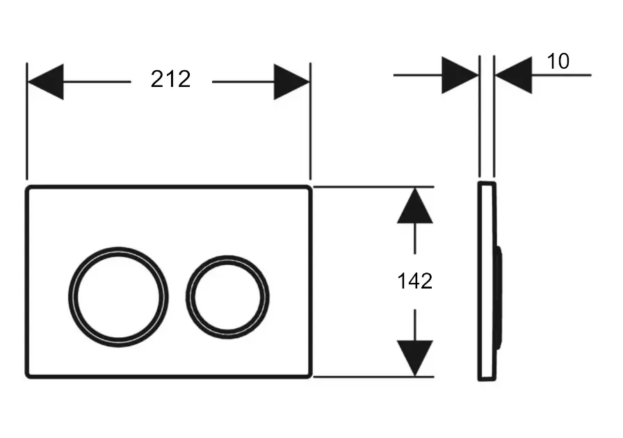 Geberit - Kappa21 - Nyomólap - 115.240.KJ.1 – 2. kép
