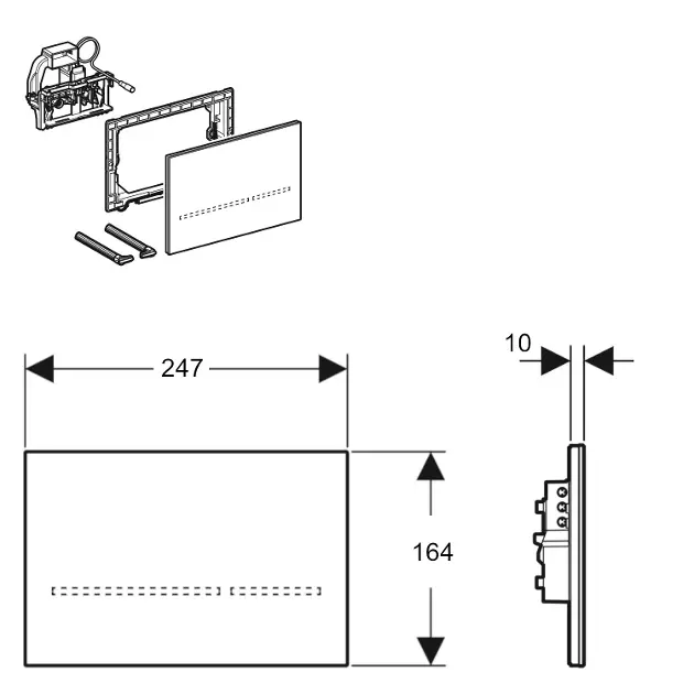 Geberit - Sigma80 - Nyomólap - 116.092.SG.6 – 2. kép
