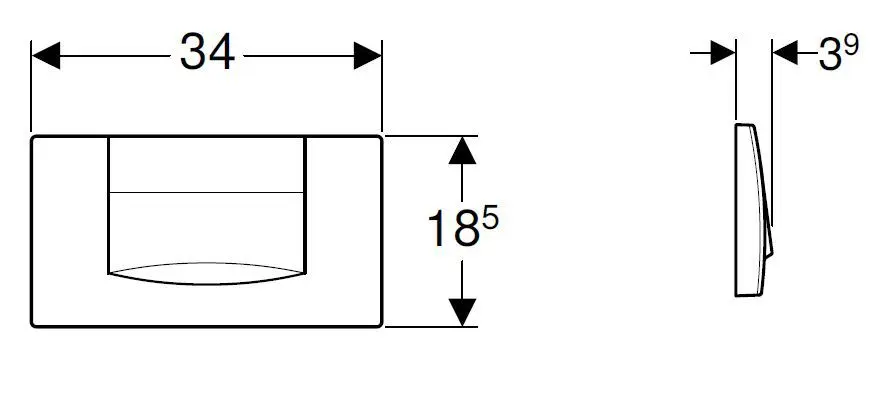 Geberit - Twinline - Nyomólap - 115.222.11.1 – 2. kép