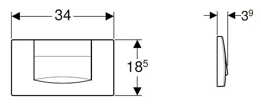 Geberit - Twinline - Nyomólap - 115.222.21.1 – 2. kép