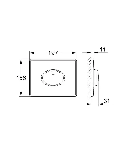 Grohe - Skate Air - Nyomólap - 38565000 – 2. kép
