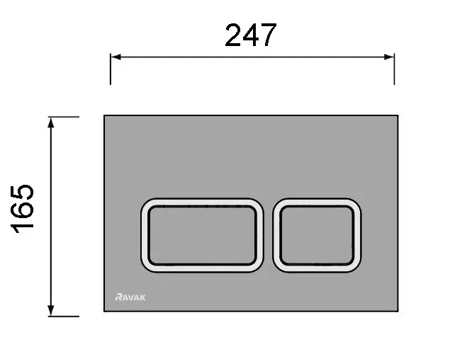 Ravak - Twin - Nyomólap - X01739 – 2. kép