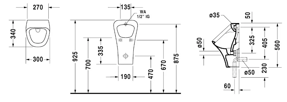 Duravit - DuraStyle - Piszoár - 2804302000 – 2. kép