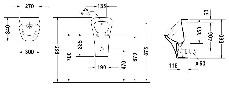 Duravit - DuraStyle - Piszoár - 2806302000 – 2. kép