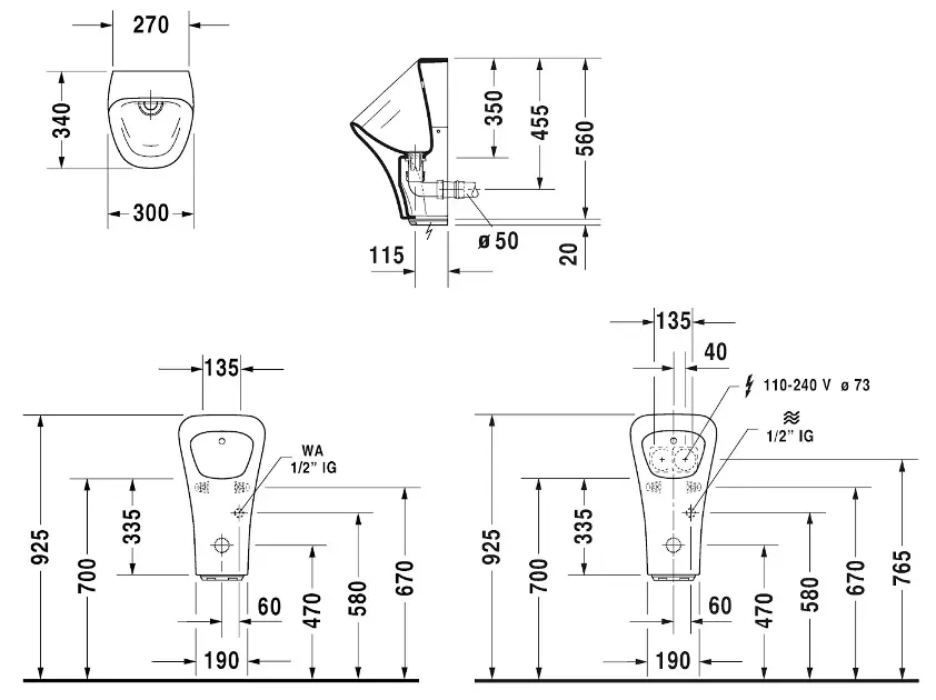 Duravit - DuraStyle - Piszoár - 2806312093 – 2. kép