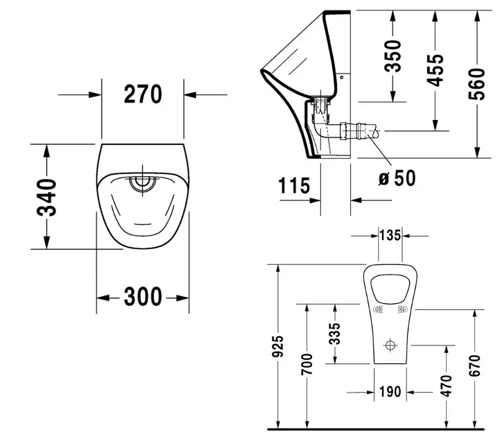 Duravit - DuraStyle - Piszoár - 2808300000 – 2. kép