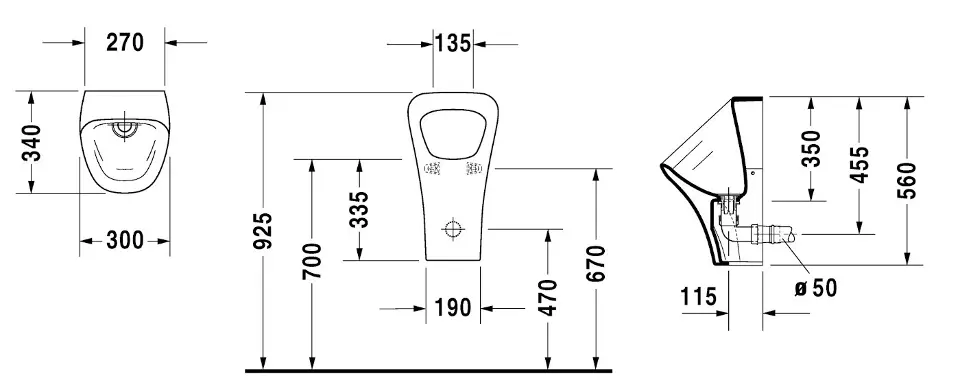Duravit - DuraStyle - Piszoár - 2808302000 – 2. kép