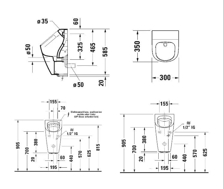 Duravit - ME by Starck - Piszoár - 280931AA93 – 2. kép