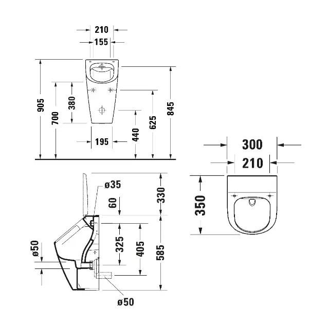 Duravit - ME by Starck - Piszoár - 281230AA00 – 2. kép