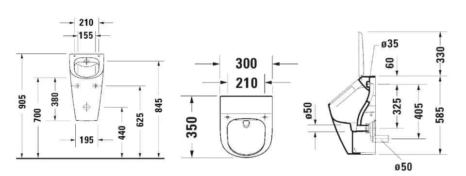 Duravit - ME by Starck - Piszoár - 281230AC00 – 2. kép