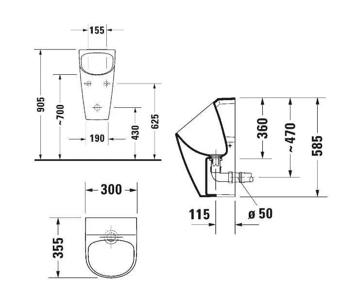 Duravit - ME by Starck - Piszoár - 281430AA00 – 2. kép