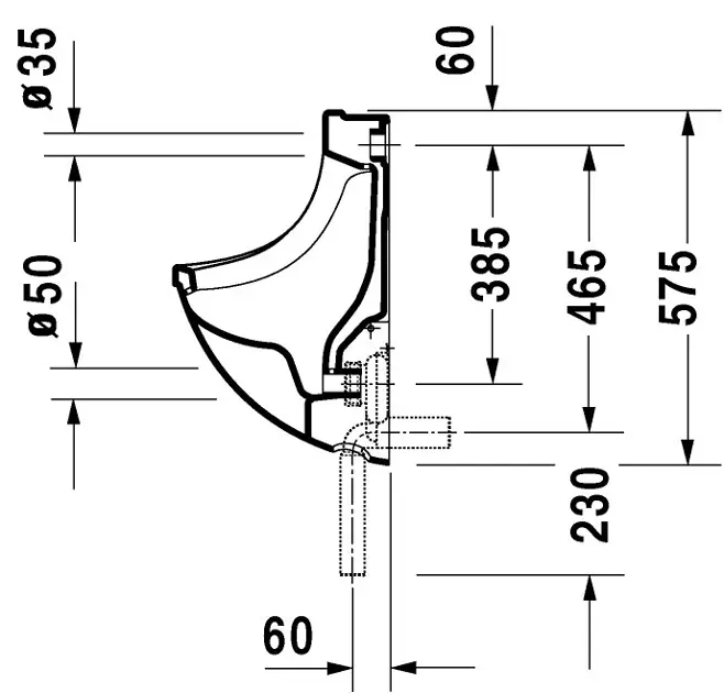 Duravit - Starck 3 - Piszoár - 0821350000 – 3. kép