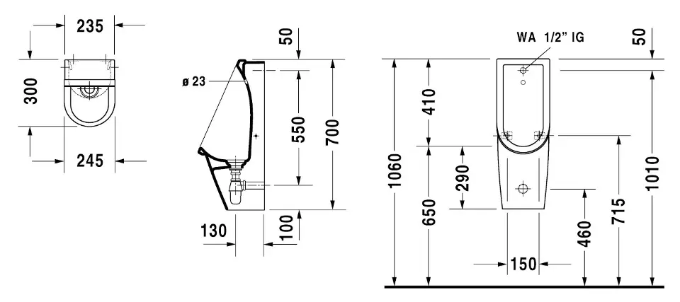 Duravit - Starck 3 - Piszoár - 08272500001 – 2. kép