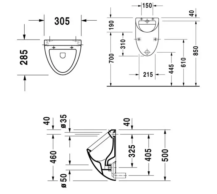 Duravit - Urinals - Piszoár - 0823360000 – 2. kép