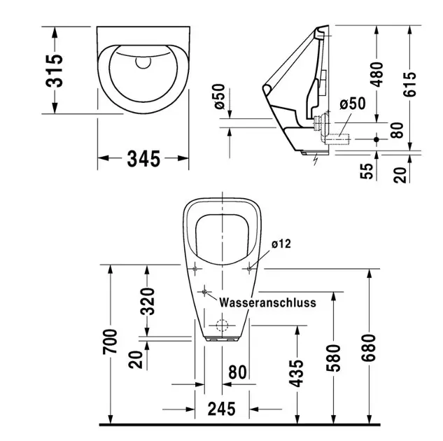 Duravit - Urinals - Piszoár - 0830370000 – 2. kép