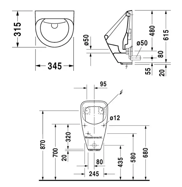 Duravit - Urinals - Piszoár - 0830370093 – 2. kép