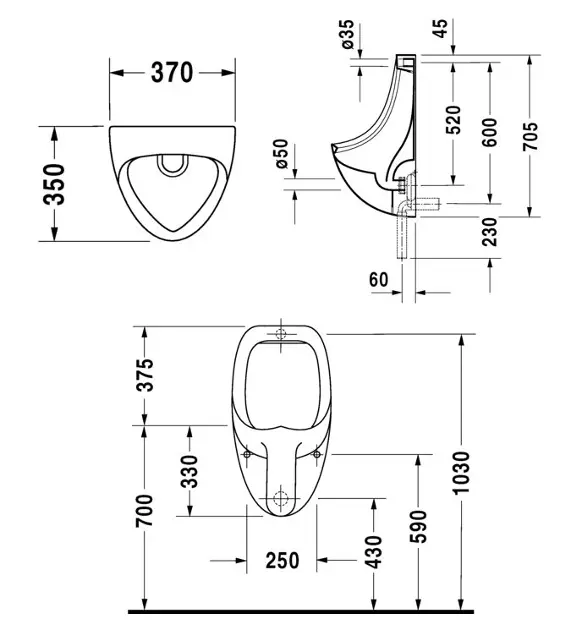 Duravit - Urinals - Piszoár - 08473700001 – 2. kép