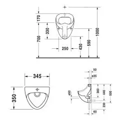 Duravit - Urinals - Piszoár - 0850350000 – 2. kép