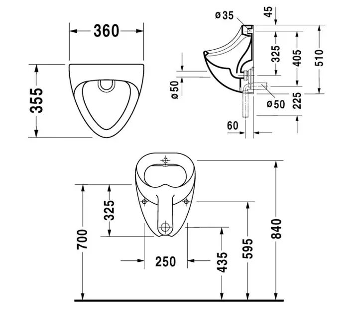 Duravit - Urinals - Piszoár - 0851350000 – 2. kép