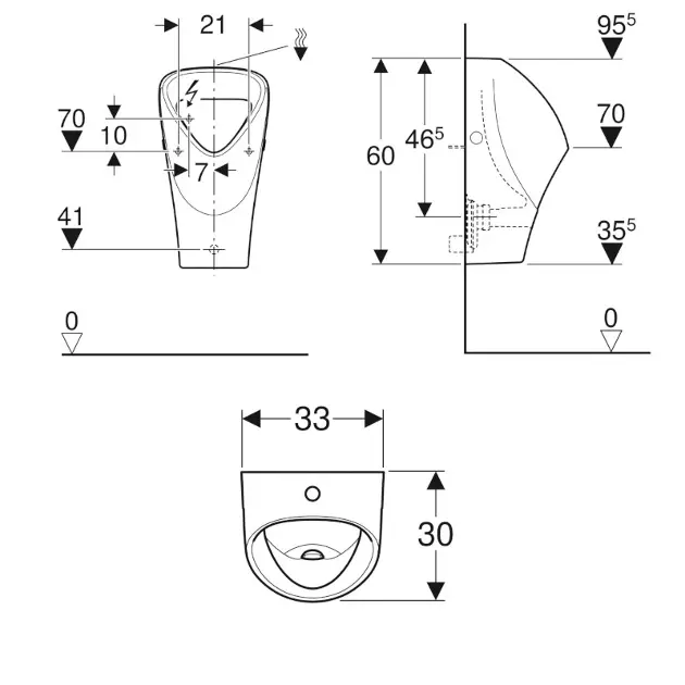Geberit - Selnova - Piszoár - 501.676.00.1 – 2. kép