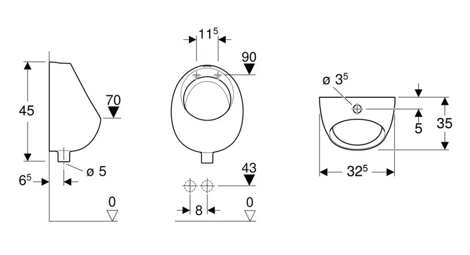 Geberit - Selnova - Piszoár - 502.790.00.1 – 2. kép
