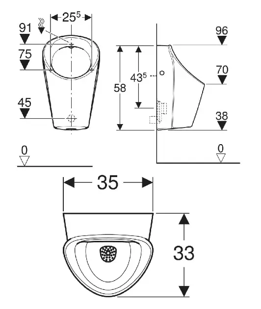 Geberit - Selnova - Piszoár - 503.125.00.1 – 2. kép