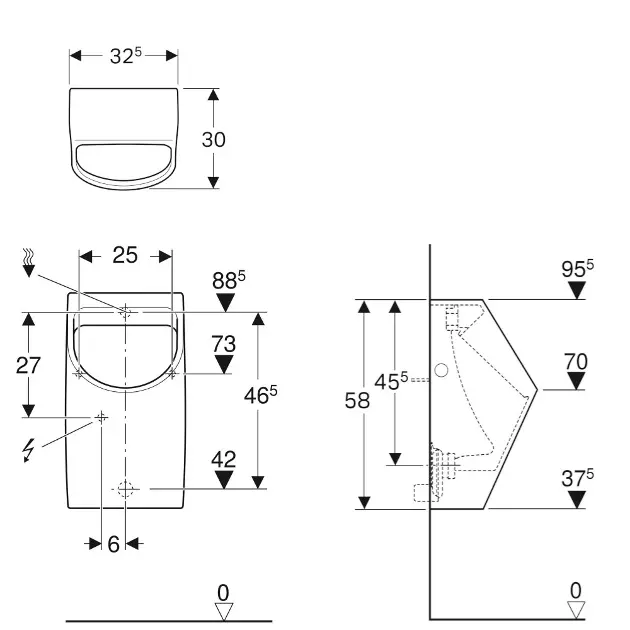 Geberit - Smyle - Piszoár - 500.254.01.1 – 2. kép