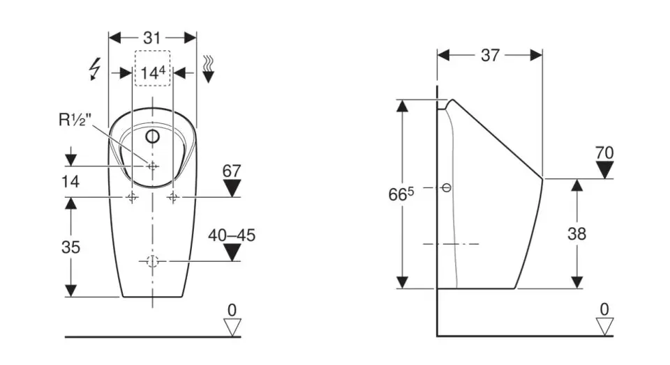 Geberit - Urinals - Piszoár - 116.070.00.1 – 2. kép