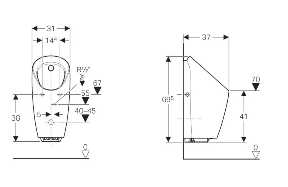 Geberit - Urinals - Piszoár - 116.073.00.1 – 2. kép
