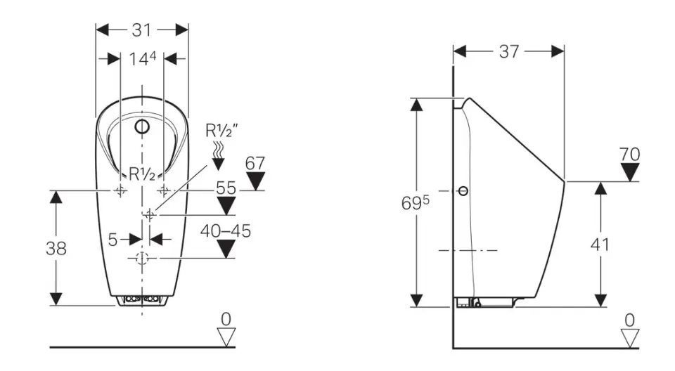 Geberit - Urinals - Piszoár - 116.074.00.1 – 2. kép