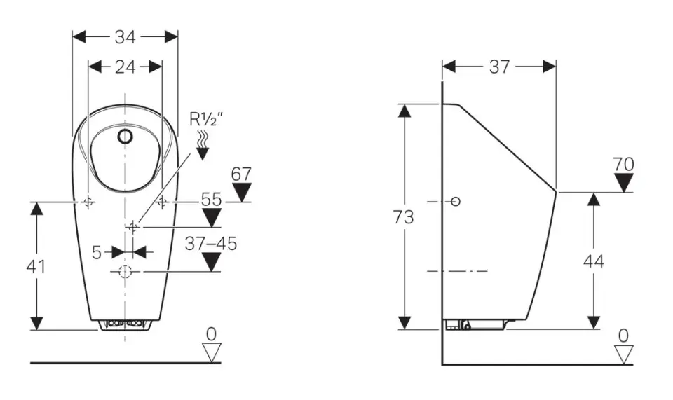 Geberit - Urinals - Piszoár - 116.083.00.1 – 2. kép