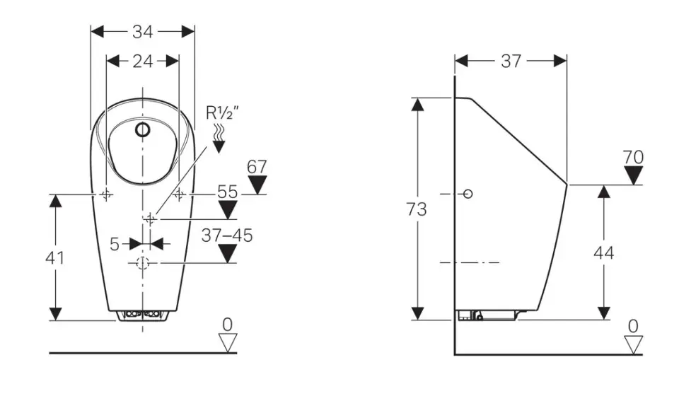 Geberit - Urinals - Piszoár - 116.084.00.1 – 2. kép